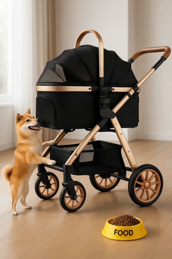Luxury Small to Medium Dog Stroller - Foldable 2 in 1 Pet Stroller for Dogs up to 55 lbs - Image 3
