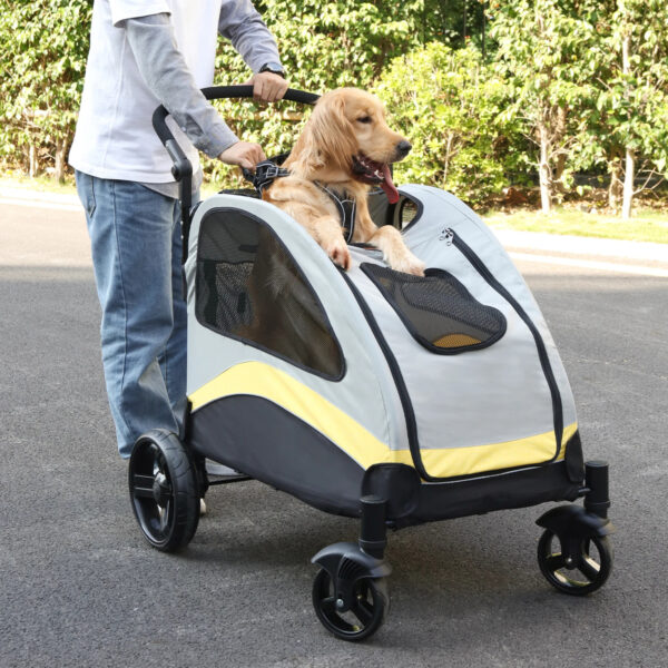 Large Foldable Dog Stroller - Breathable Animal Carrier that  loads up to 121 lbs - Image 2