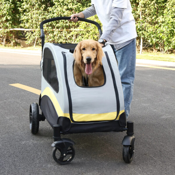 Large Foldable Dog Stroller - Breathable Animal Carrier that  loads up to 121 lbs - Image 3