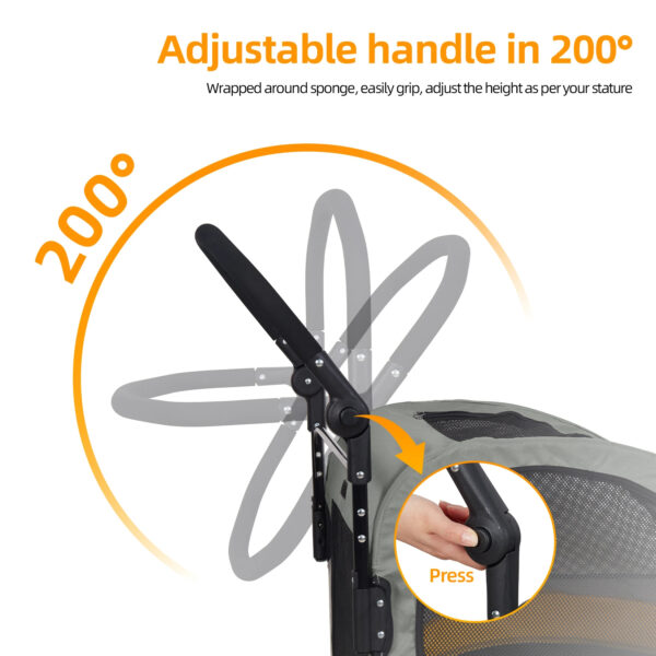 Large Foldable Dog Stroller - Breathable Animal Carrier that  loads up to 121 lbs - Image 6