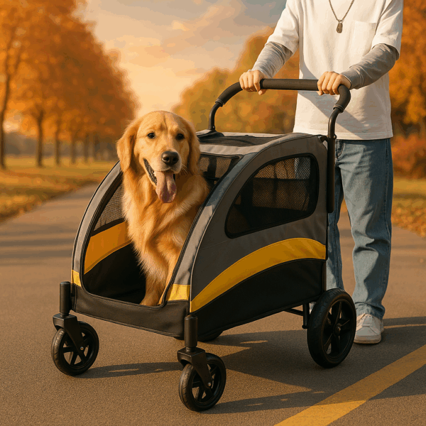 Large foldable dog stroller