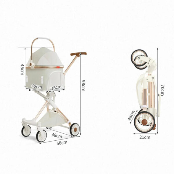 Luxury Lightweight Dog Stroller - 33 lbs Load Capacity - Image 7